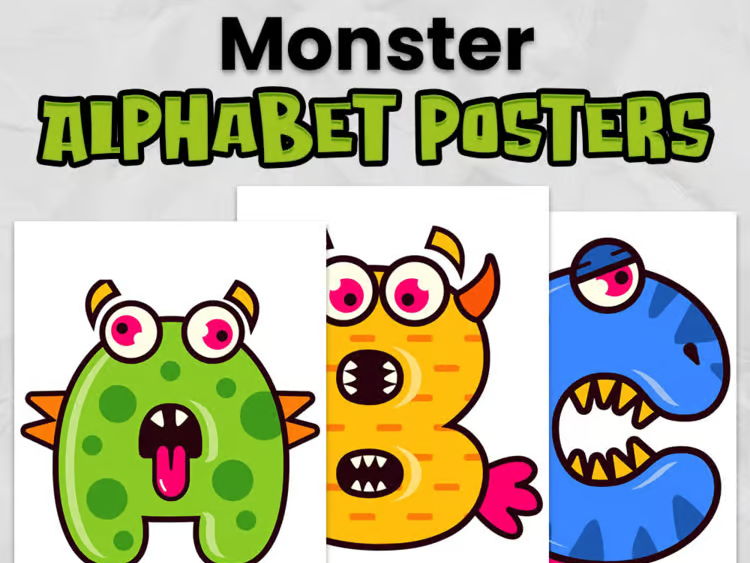 Monster Alphabet Posters | EYFS & KS1 Alphabet Display | Monster Classroom Wall Posters