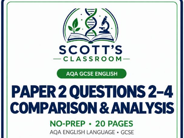 AQA GCSE English Language Paper 2 Questions 2-4 Comparison Analysis Workbook