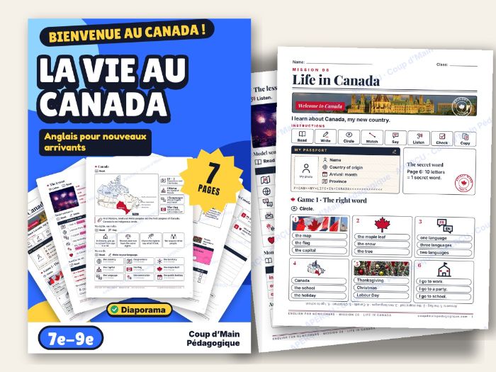 ESL Newcomer Mini Unit Grade 7-9 Life in Canada | Mission 8