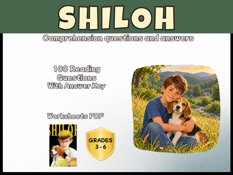 Shiloh Reading Comprehension Questions | Novel Study | KS2 KS3 Years 4–7 English PDF