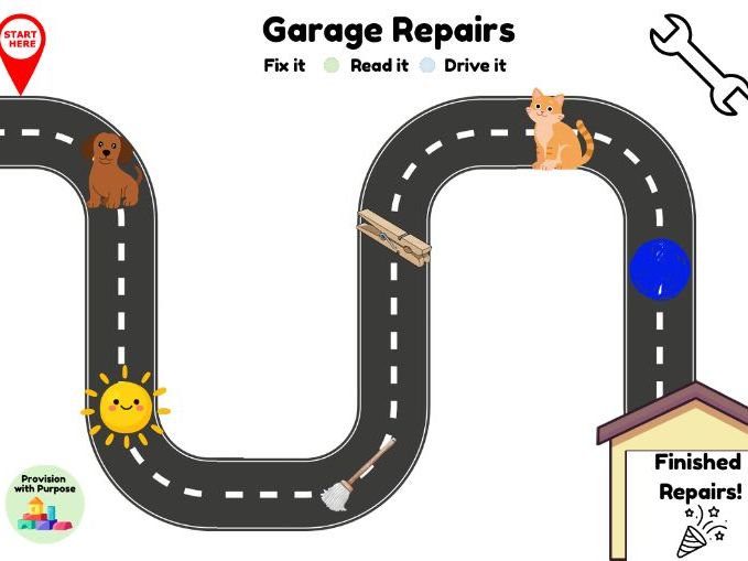 Garage Repairs: Fix It, Read It, Drive It – Initial Sounds Phonics Activity