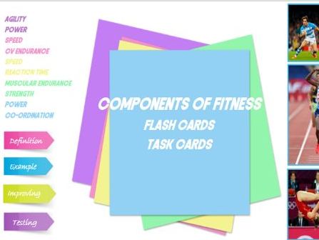 GCSE PE Components of Fitness - Flash /Task Cards