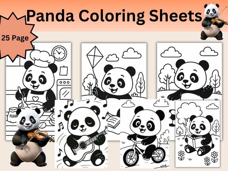 Panda Coloring Sheets | Fun EYFS & KS1 Animal Printables for Kids