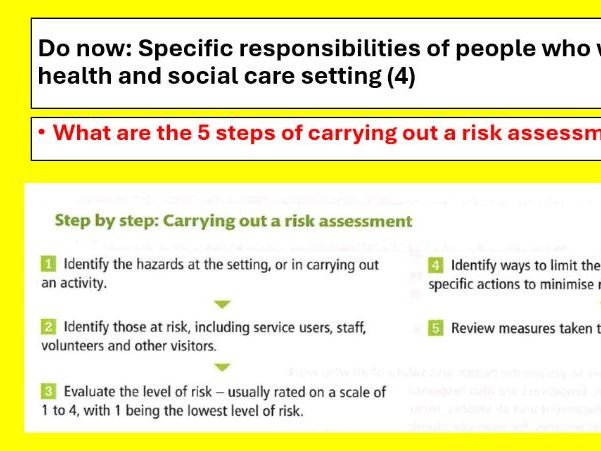 BTEC National Health and Social Care Level 3, Unit 2 Working in Health and Social CareLESSON11