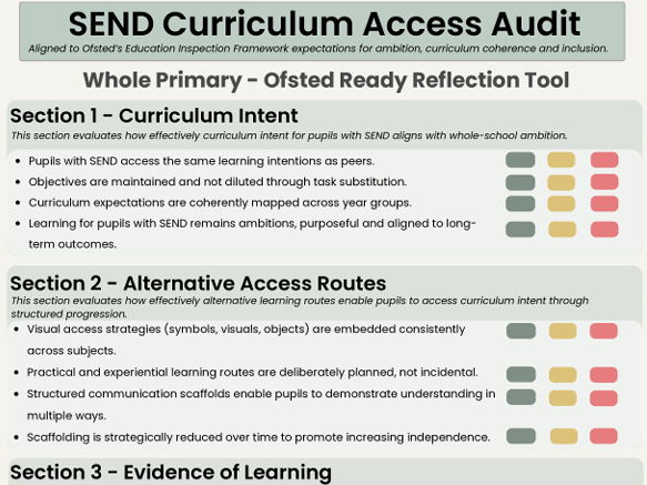 SEND Curriculum Access Audit Tool