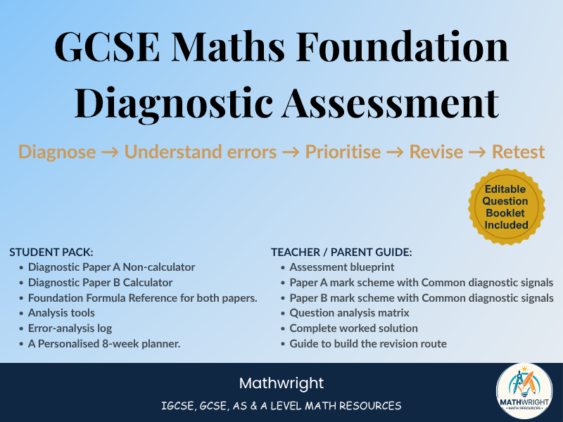 GCSE Maths Foundation Diagnostic Assessment | Personalised 8-Week Revision Plan