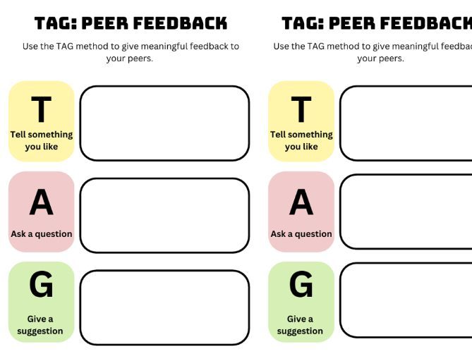 TAG Peer-Feedback Sheets