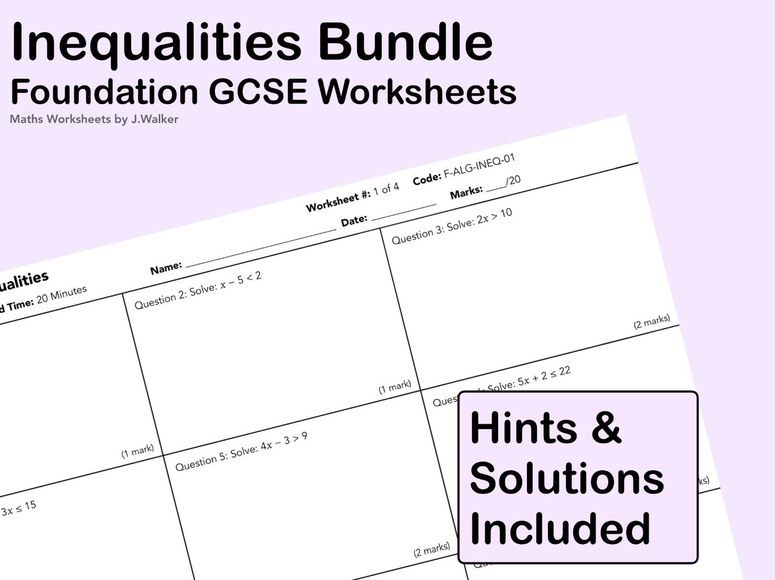 GCSE Maths: Inequalities Bundle - Foundation Tier