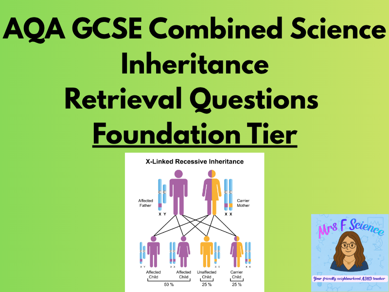 AQA GCSE Combined Science Inheritance, Variation & Evolution Retrieval Questions | Foundation