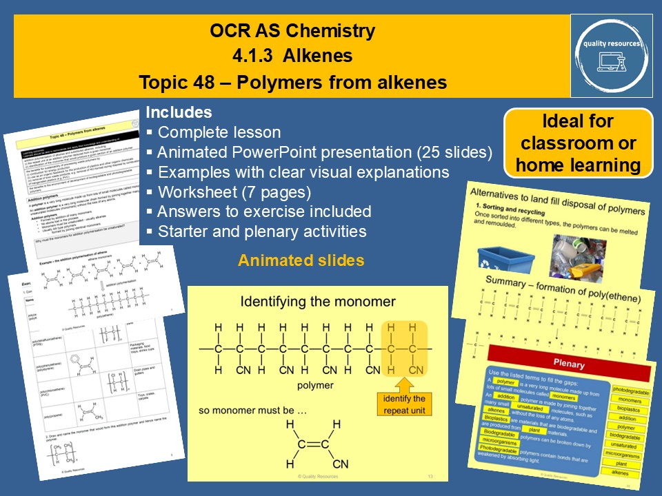 Polymers from alkenes OCR AS Chemistry