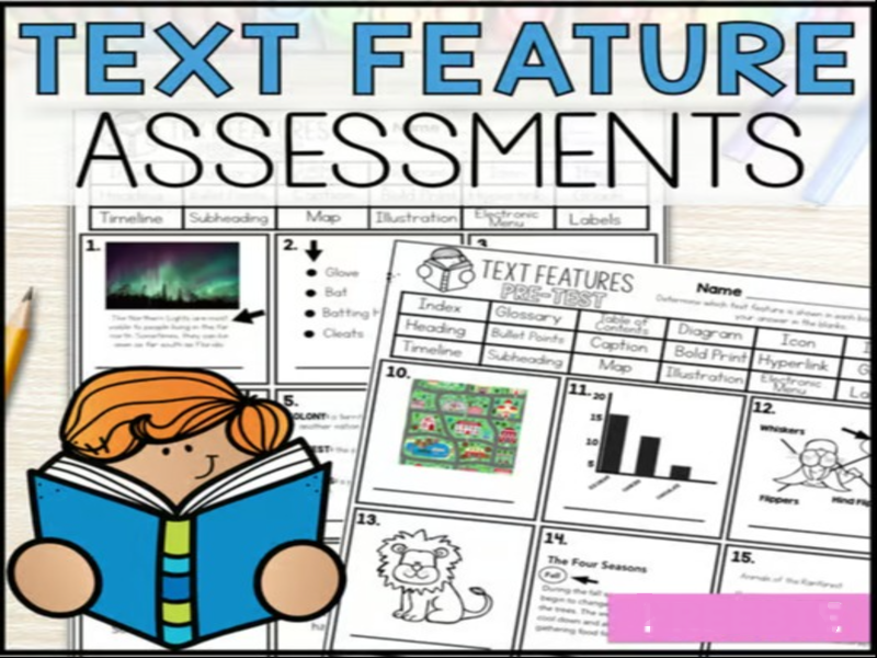 Nonfiction Text Features Quiz and Assessments