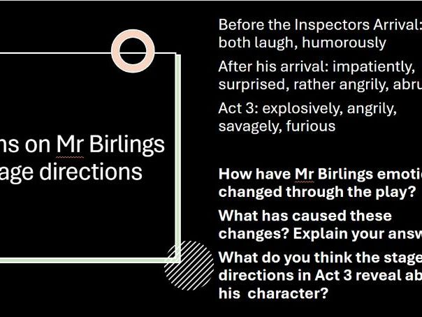 An Inspector Calls reading full SOW