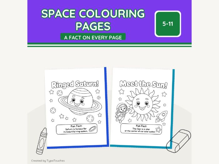 Space Colouring Pages with Facts | 50 pp