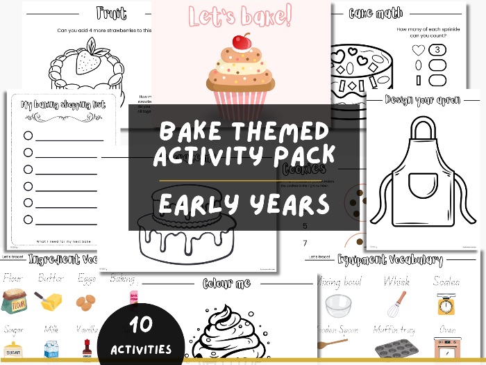 Bake Themed Activity Pack For Kids Printable Baking Activities Colouring Decorating Shopping List
