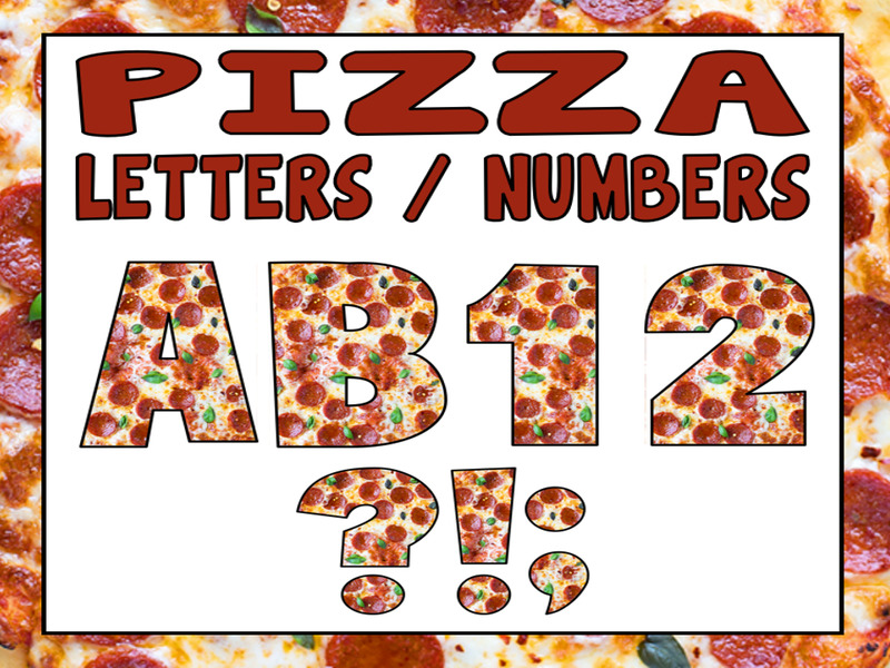 PIZZA ITALIAN FOOD DISPLAY LETTERING - LETTERS AND NUMBERS