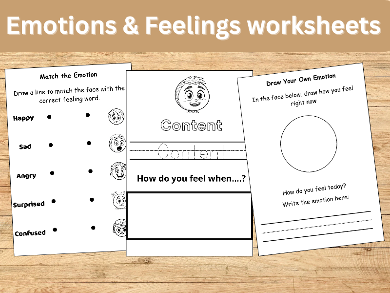 Emotions & Feelings worksheets – SEL Coloring & Tracing | EYFS & KS1