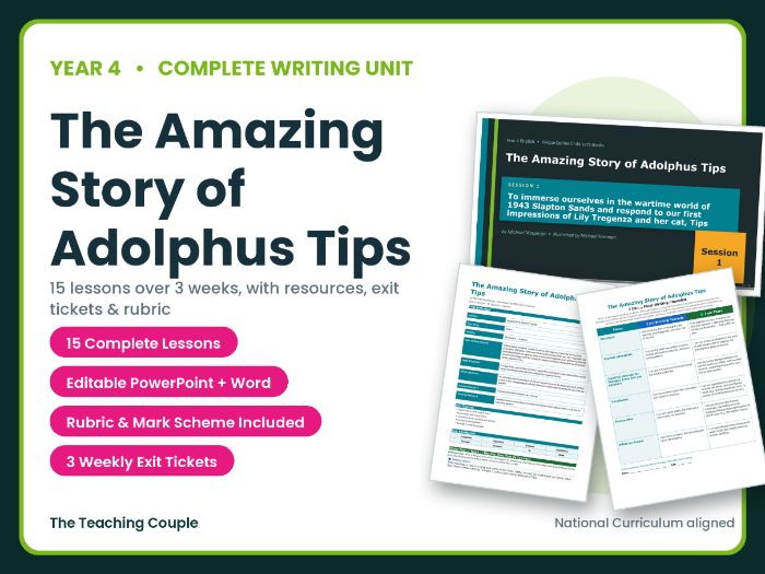 The Amazing Story of Adolphus Tips | Year 4 English Unit | 15 Complete Lessons + Resources
