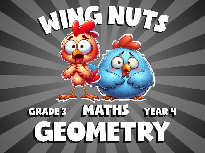 Geometry WING NUTS Maths Game | No-Prep Year 4 Review Activity