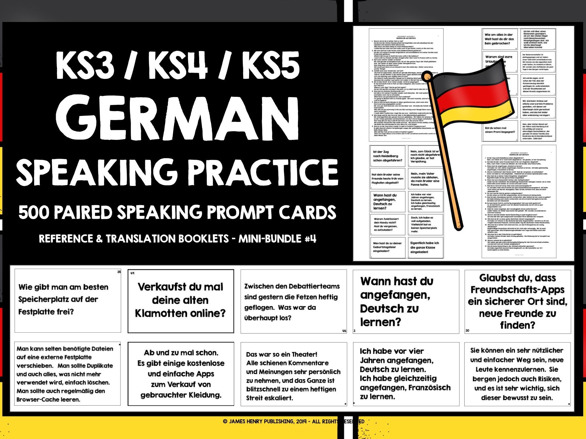 GERMAN SPEAKING PRACTICE CARDS MINI-BUNDLE #4