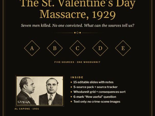 St. Valentine's Day Massacre 1929 | Source Analysis Lesson | Al Capone & Chicago