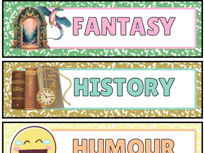 Book Genre Labels | Classroom Reading Display