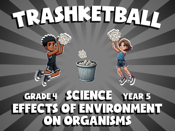 Effects of Environment on Organisms TRASHKETBALL Science Game | No-Prep Year 5 Review Activity