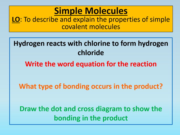 GCSE AQA Chemistry C3 Simple Molecules PowerPoint Lesson