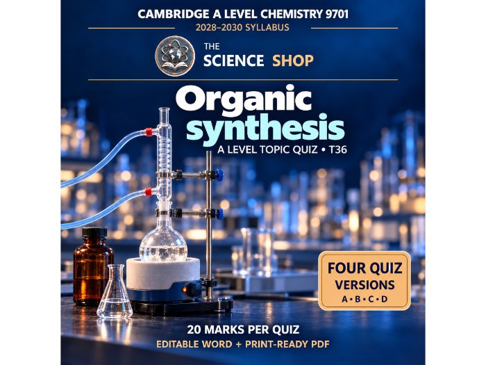 Organic synthesis | Cambridge A Chemistry 9701 | 4 Revision Quizzes