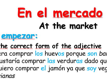 En el mercado - At the market - Spanish KS3/4