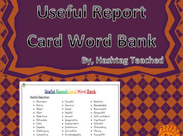 Useful Report Card Word Bank (FREEBIE)