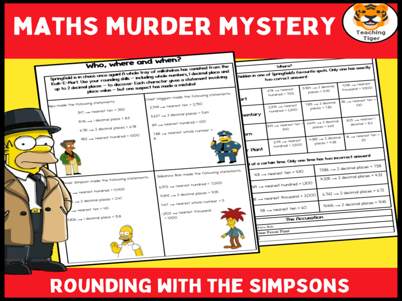 Rounding Murder Mystery | Simpsons Theme | KS2 KS3 GCSE Functional Skills Maths