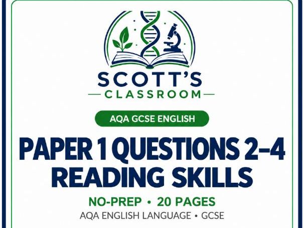 AQA GCSE English Language Paper 1 Questions 2-4 Reading Skills Workbook