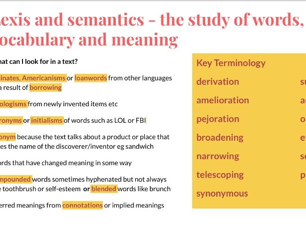 A Level English Language Frameworks (Language Change)