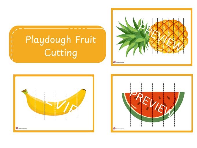 Playdough Fruit Cutting