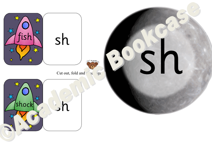 Self check phonics flashcards rocket and matching game phase