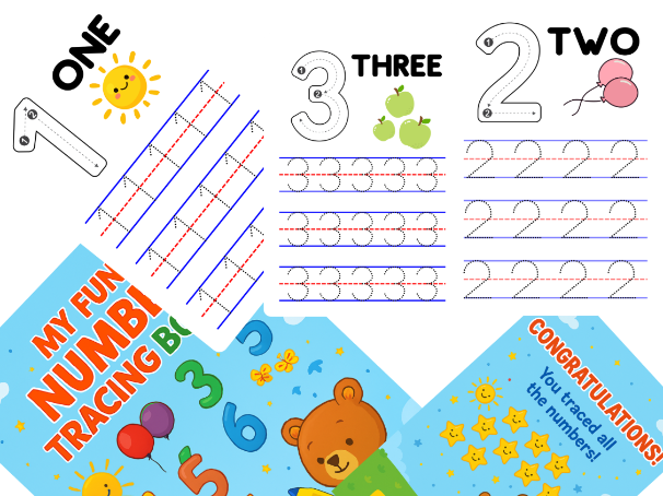 Number Tracing Worksheets 1–10 | Fine Motor Skills | EYFS & KS1