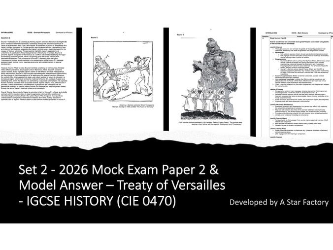 Set 2 - 2026 UNIQUE Mock Exam Paper 2 & Model Answer Treaty of Versailles - IGCSE HISTORY (CIE0470)