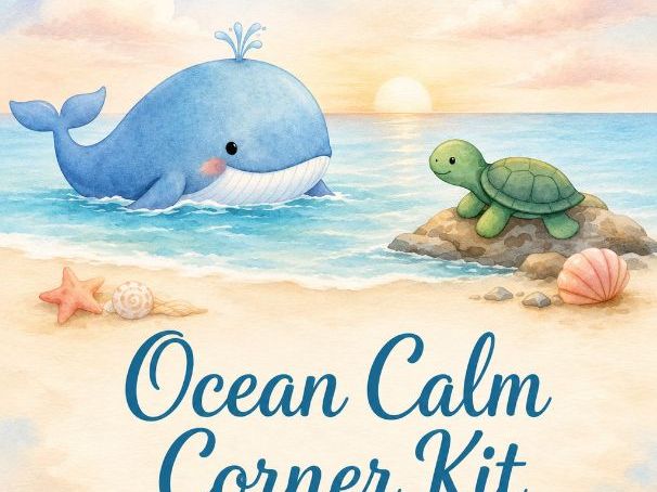 Ocean Calm Corner Kit | Calm Corner Kit for Kids | Printable PDF | Emotional Regulation Tools