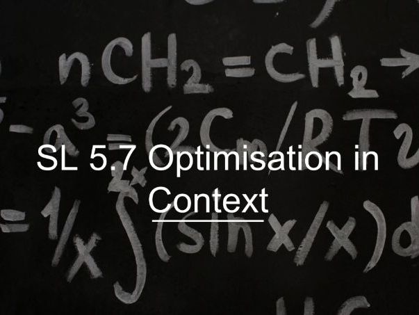 IB Math AI SL 5.7 - Optimisation in Context