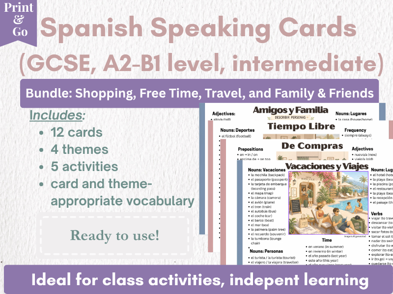 Spanish Picture Cards Bundle | Speaking, Vocabulary & Photo Description Activities