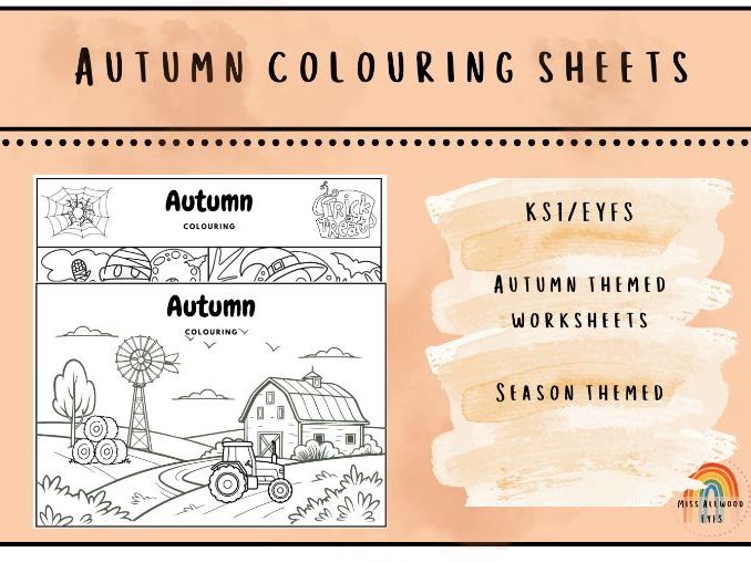 Autumn Colouring Pages | 5 Printable Autumn Colouring Sheets | EYFS KS1
