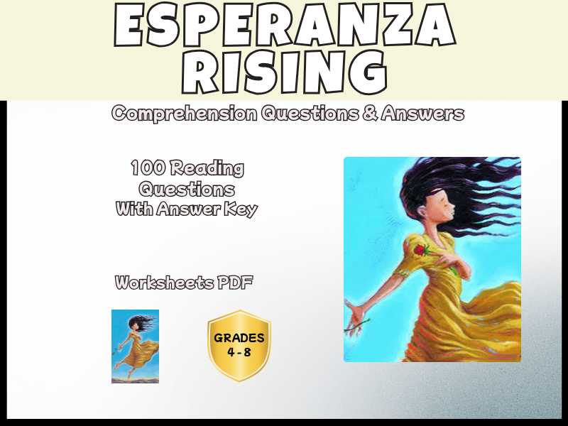 Esperanza Rising Reading Comprehension Questions | Pam Muñoz Ryan Novel Study Years 4-8