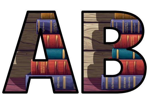 Non Fiction Books Stacked Up Lettering Set Display Title Letters Numbers Signs