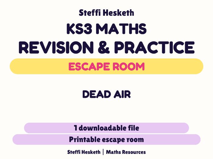 KS3 Maths Escape Room – October Half Term Dead Air | Halloween Revision