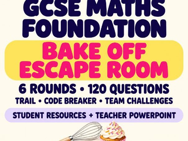 GCSE Maths Foundation Bake Off Escape Room