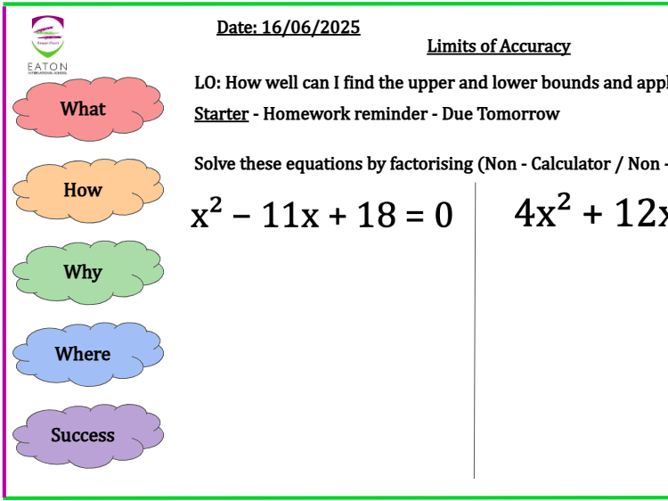 (KS4) Limits of Accuracy - Upper and Lower Bounds