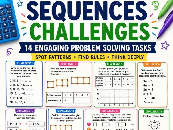 Sequences Challenges – Engaging Problem-Solving Activities for Algebra & Patterns