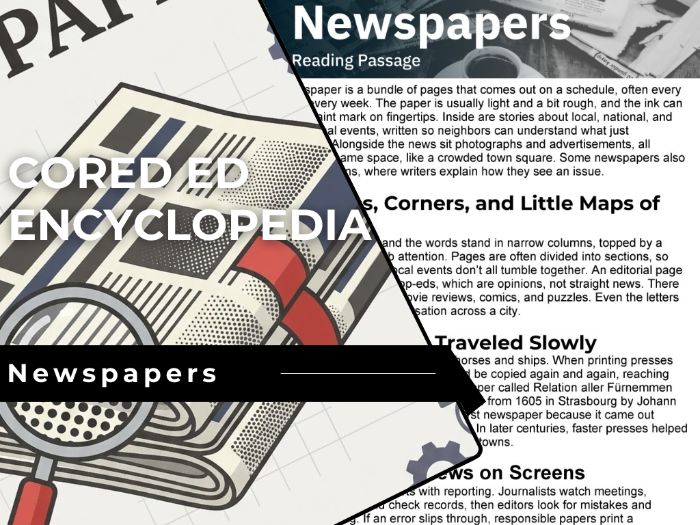 Newspapers Reading Comprehension Passage - Cored Ed Encyclopedia