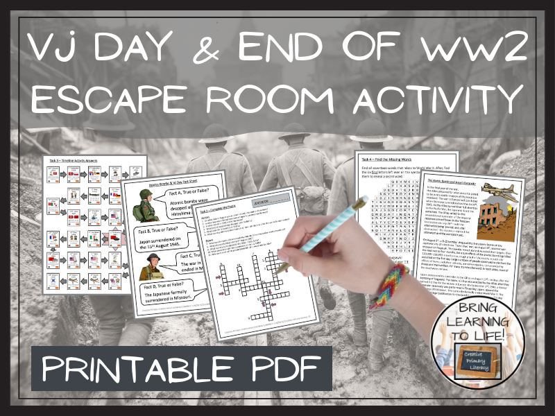 Atomic Bombs and VJ Day Escape Room Activity
