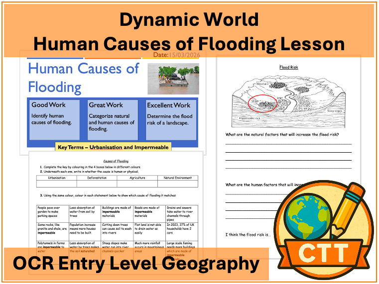 OCR Entry Level Geography - Destructive World - Human Causes of Flooding Lesson